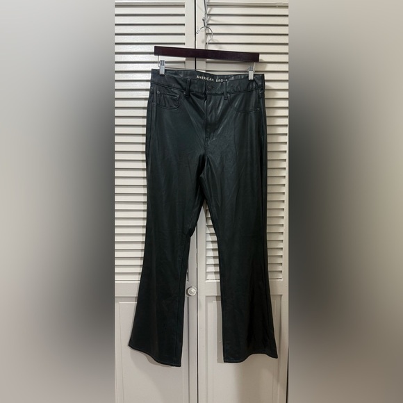 American Eagle Outfitters Pants  Green Faux Leather Kick Boot High Rise - Picture 3 of 6